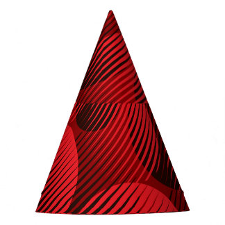 Gorro De Fiesta Geométrico Rojo: Arte de líneas de rastrillo