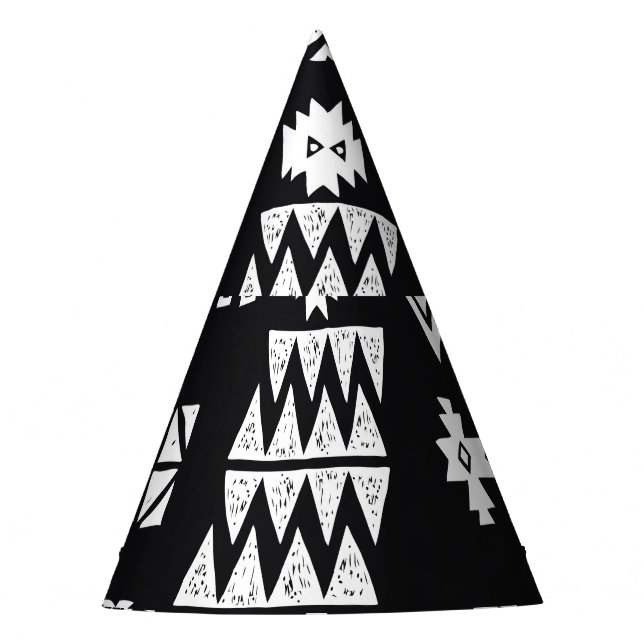 Gorro De Fiesta Geométrico tribal: fondo elegante y sin costuras. (Anverso)