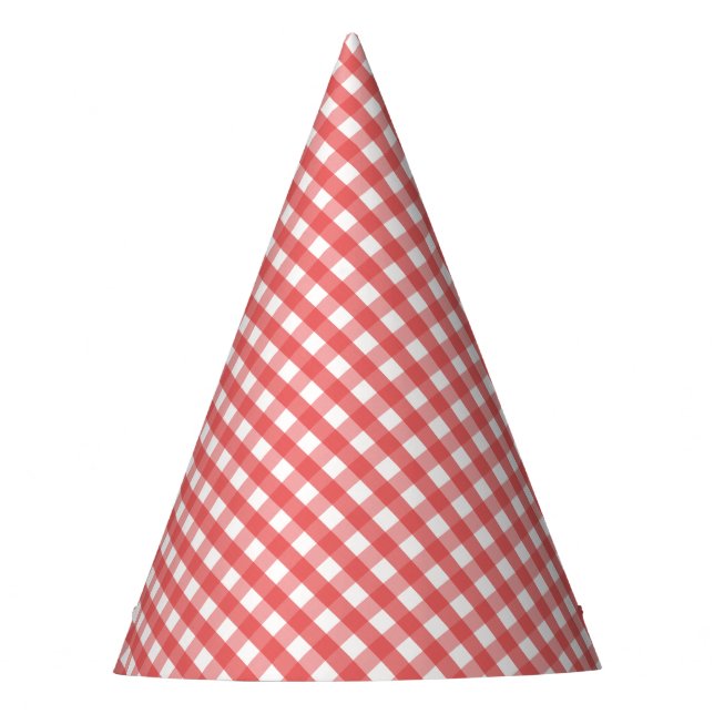 Gorro De Fiesta Gingham Rojo (Anverso)