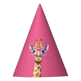 Gorro De Fiesta Giraffe con gafas rosas