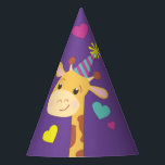 Gorro De Fiesta Giraffe Kids Birthday Fiesta Cute<br><div class="desc">¡Esta adorable jirafa está aquí para el cumpleaños de su hijo! ¡Funciona bien para una fiesta de primer cumpleaños de niños lindos, un fiesta de zoológico o sólo un niño que ama las jirafas a cualquier edad! ¡El adorable bebé animal está usando un pequeño gorra fiesta para ayudar a celebrar!...</div>