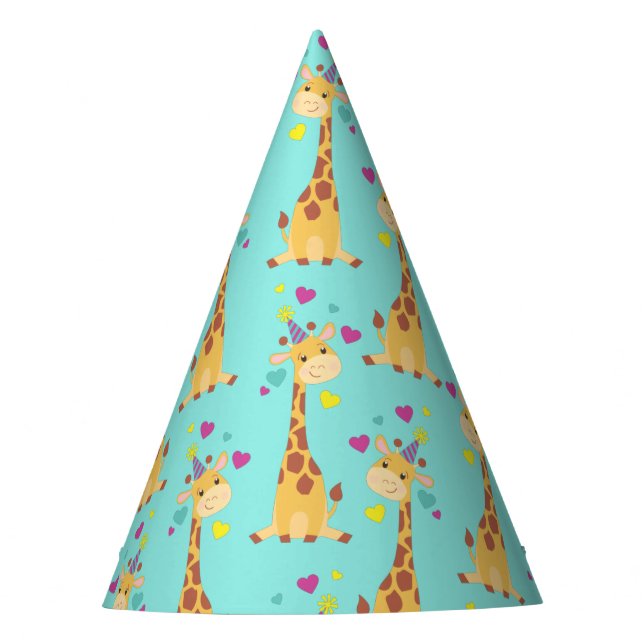 Gorro De Fiesta Giraffe Kids Birthday Fiesta Cute (Anverso)