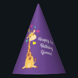 Gorro De Fiesta Giraffe Kids Birthday Fiesta Cute<br><div class="desc">¡Esta adorable jirafa está aquí para el cumpleaños de su hijo! ¡Funciona bien para una fiesta de primer cumpleaños de niños lindos, un fiesta de zoológico o sólo un niño que ama las jirafas a cualquier edad! ¡El adorable bebé animal está usando un pequeño gorra fiesta para ayudar a celebrar!...</div>