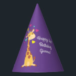 Gorro De Fiesta Giraffe Kids Birthday Fiesta Cute<br><div class="desc">¡Esta adorable jirafa está aquí para el cumpleaños de su hijo! ¡Funciona bien para una fiesta de primer cumpleaños de niños lindos, un fiesta de zoológico o sólo un niño que ama las jirafas a cualquier edad! ¡El adorable bebé animal está usando un pequeño gorra fiesta para ayudar a celebrar!...</div>