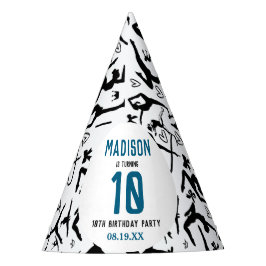 Gorro De Fiesta Girls Modern Black Gymnastics Kids 10th Birthday