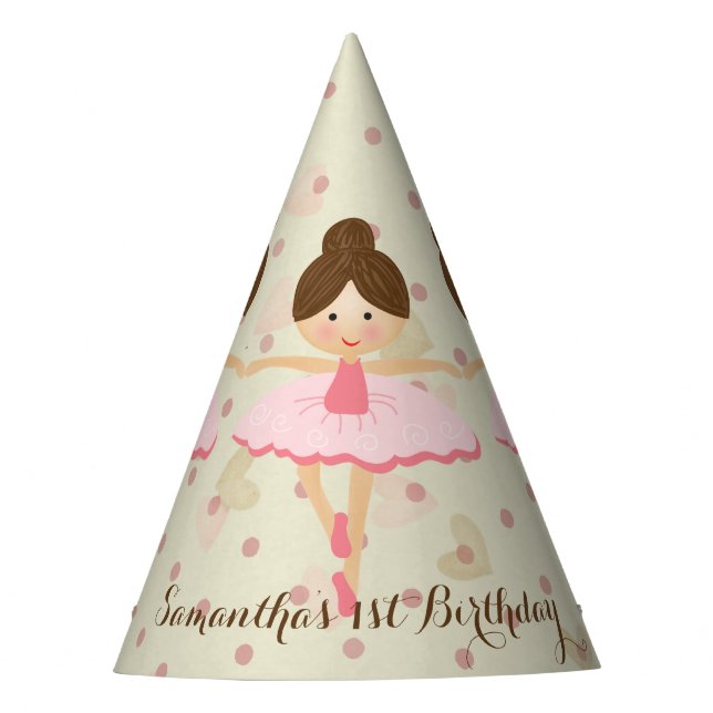 Gorro De Fiesta Girly Pink and Dreamy Ballerina (Anverso)