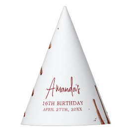 Gorro De Fiesta Glamoroso Rosa Oro Purpurina Drip Sweet 16 Cumplea