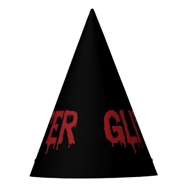 Gorro De Fiesta Glitter in Blood Typografie (Anverso)