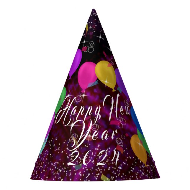 Gorro De Fiesta Globo de Año Nuevo feliz (Anverso)