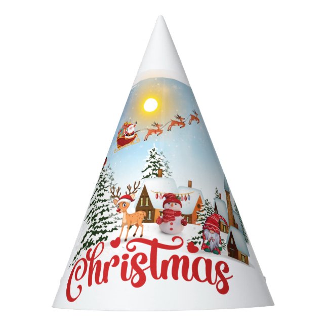 Gorro De Fiesta Gnome lindo, hombre de nieve celebrando vacaciones (Anverso)