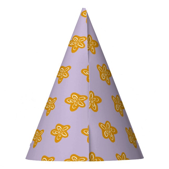 Gorro De Fiesta Gold Floral Lilac Girl Princess Birthday Party Hat (Reverso)