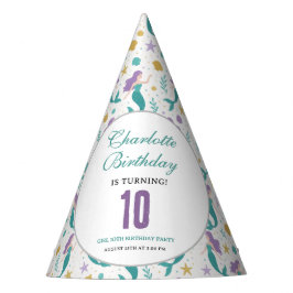 Gorro De Fiesta Gold Little Mermaid 10th Birthday | Under the Sea