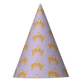 Gorro De Fiesta Golden Crown Lilac Girl Princess Birthday Hat
