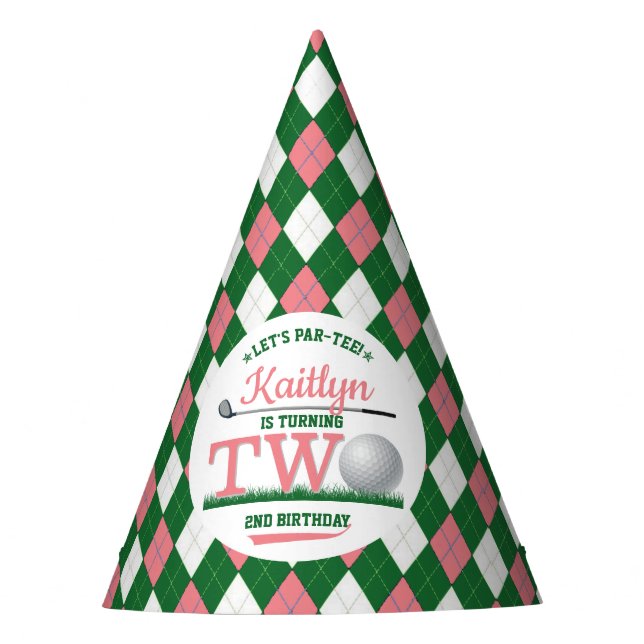 Gorro De Fiesta Golf PAR-TEE 2º cumpleaños (Anverso)