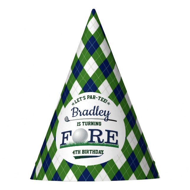 Gorro De Fiesta Golf PAR-TEE 4º cumpleaños (Anverso)