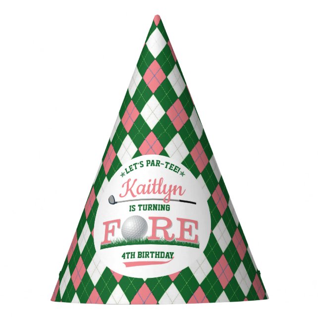 Gorro De Fiesta Golf PAR-TEE 4º cumpleaños (Anverso)
