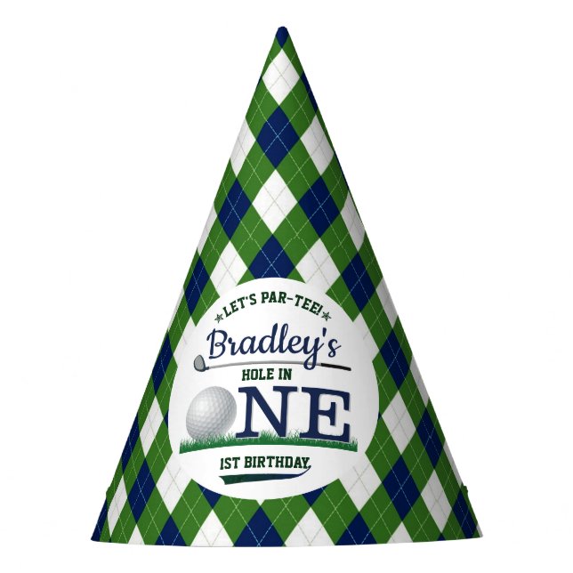 Gorro De Fiesta Golf PAR-TEE Primer cumpleaños (Anverso)