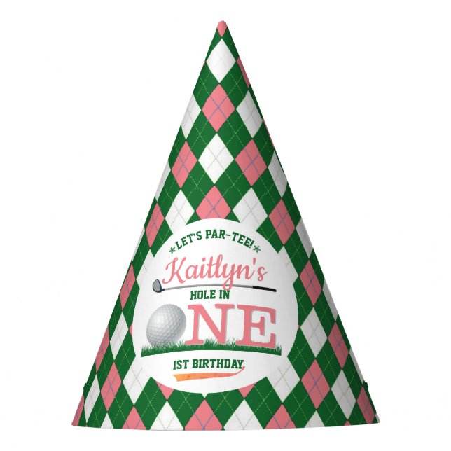 Gorro De Fiesta Golf PAR-TEE Primer cumpleaños (Anverso)