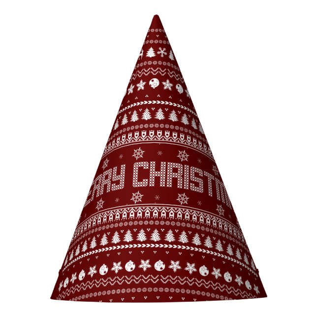 Gorro De Fiesta Gracioso patrón de Navidad de Ugly Merry (Anverso)