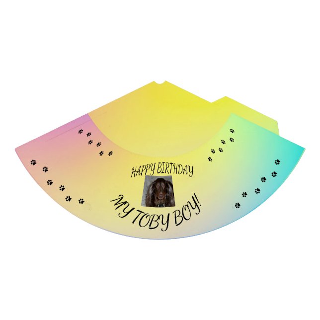 Gorro De Fiesta Gradiente de cumpleaños de mascota 1 Diseño de hue (Anverso)