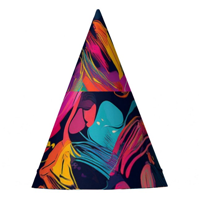 Gorro De Fiesta Grafiti de salpicaduras de caos vívido (Anverso)