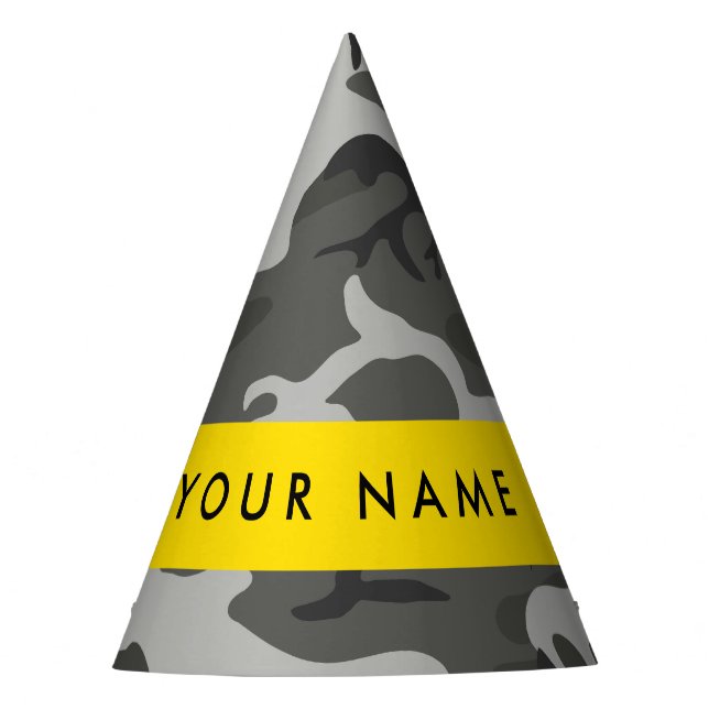 Gorro De Fiesta Gray Camouflage Pattern, Your name, Personalize (Anverso)