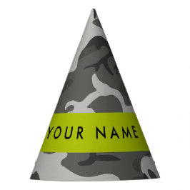Gorro De Fiesta Gray Camouflage Pattern, Your name, Personalize