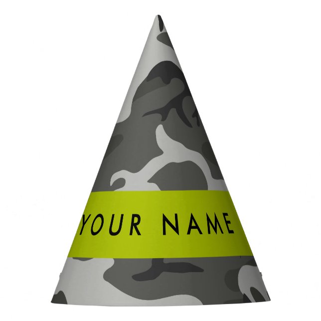 Gorro De Fiesta Gray Camouflage Pattern, Your name, Personalize (Anverso)