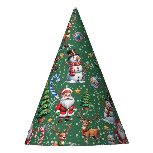 Gorro De Fiesta Green Background Christmas Decorative Pattern (Anverso)