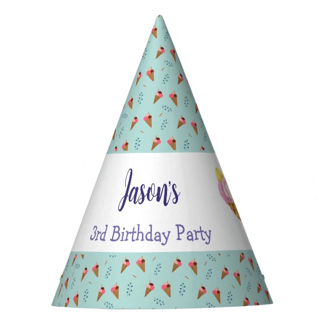Gorro De Fiesta Green Guay Cream Cone Boys Cumpleaños (Anverso)