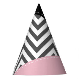 Gorro De Fiesta Gris Zigzag, Gris Chevron, Zigzag Pattern, Rosa