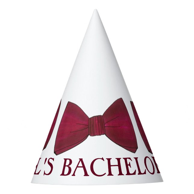 Gorro De Fiesta Groom Bow Tie Ties Boda del partido Bacheller (Anverso)