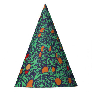 Gorro De Fiesta Guardia Rica: Patrón de árbol vintage.