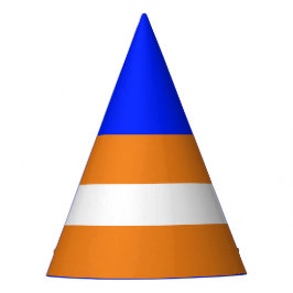 Gorro De Fiesta Guay Vivid Blue Top Bright Naranja Rayas Blancas