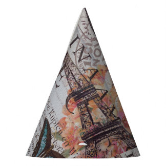 Gorro De Fiesta guiones de periódicos antiguos Torre de los eiffel