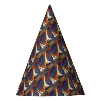 Gorro De Fiesta Gulet artístico bajo vela en Naranja y morado