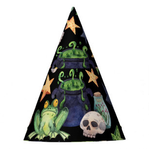 Gorro De Fiesta Halloween de fantasía: Patrón oscuro dibujado a ma