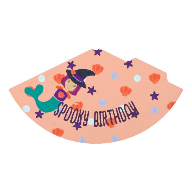 Gorro De Fiesta Halloween Pastel Mermaid Witch Spookday cumpleaños (Anverso)