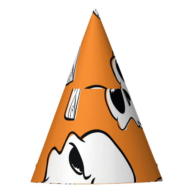 Gorro De Fiesta Halloween Skulls Bones Doodle Pattern (Anverso)
