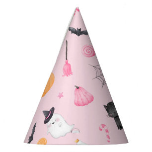 Gorro De Fiesta Halloween Spooky color rosa de cumpleaños