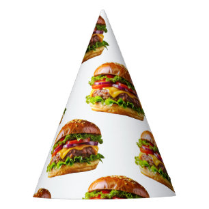 Gorro De Fiesta Hamburguesa con queso apetitosa de SlipperyJoe cru