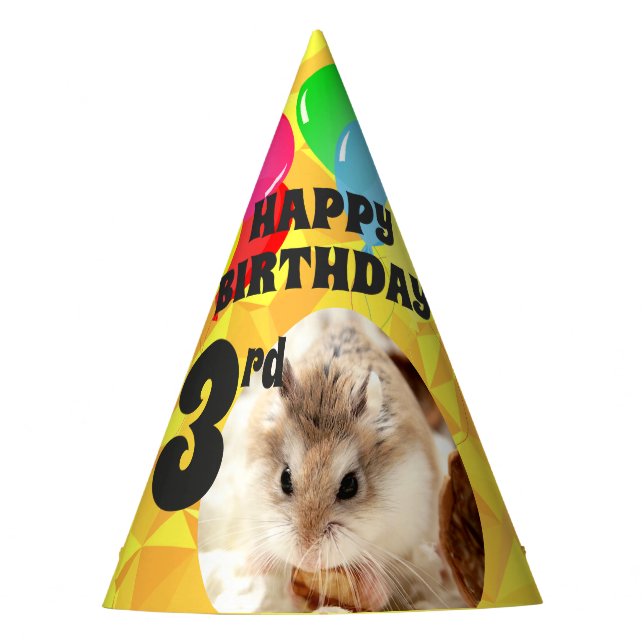 Gorro De Fiesta Hammyville - Gemas Amarillas Cute Hamster (Anverso)