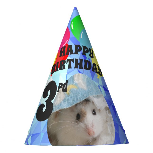 Gorro De Fiesta Hammyville - Gemas Azules Cute Hamster (Anverso)