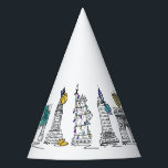Gorro De Fiesta Hanukkah NYC vacaciones judías Chanukah<br><div class="desc">Cuenta con un original ilustracion con lápiz y tinta de los clásicos monumentos e íconos de la ciudad de Nueva York, "vestidos" para la temporada navideña de Hanukkah. ¡Genial para cualquiera que viva o ame NYC! ¿No ves lo que estás buscando? ¿Necesita ayuda con la personalización? Haga clic en "Recaucaheartsny"...</div>