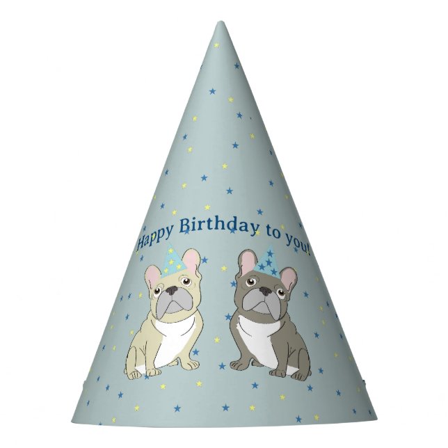 Gorro De Fiesta Happy birthday French, bulldog (Anverso)