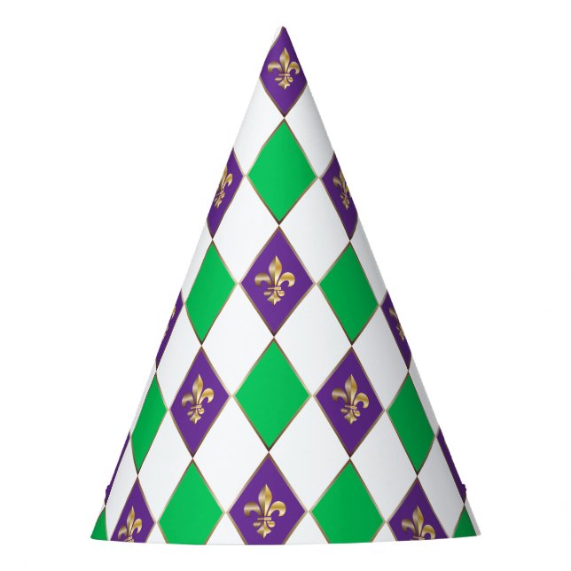 Gorro De Fiesta Harlequin Fleur de Lis (Anverso)