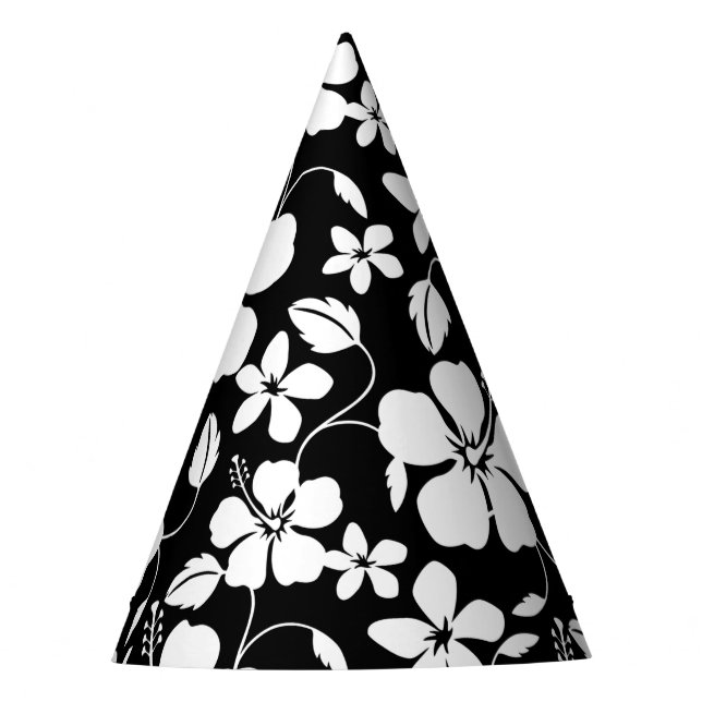 GORRO DE FIESTA HAWAIIAN HULA (HIBISCO) NEGRO (Anverso)