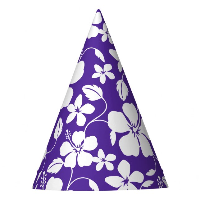 GORRO DE FIESTA HAWAIIAN HULA (HIBISCUS) PURPLE (Anverso)