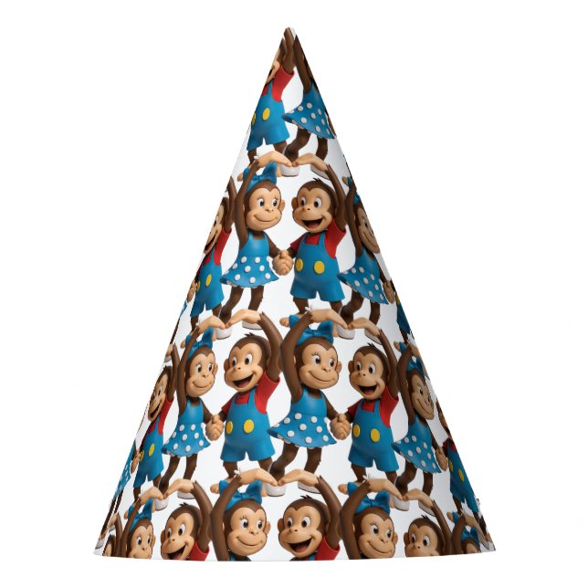 Gorro De Fiesta Heart Hands Monkeys  - Sweet Mimo & Zina (Anverso)