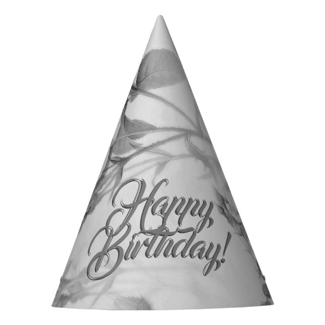 Gorro De Fiesta Hermosa Floral Vintage Feliz Cumpleaños Personaliz (Anverso)